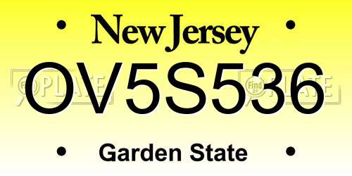 OV5S536 New Jersey License Plate