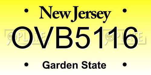 OVB5116 New Jersey License Plate