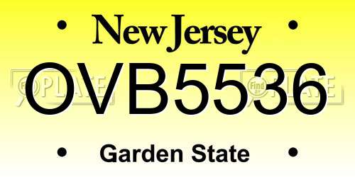 OVB5536 New Jersey License Plate