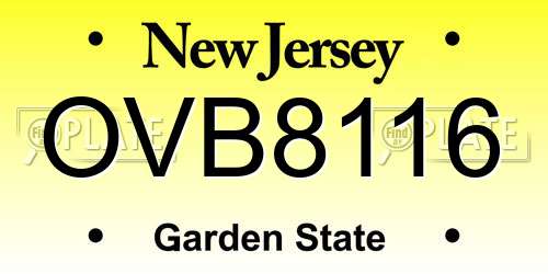 OVB8116 New Jersey License Plate