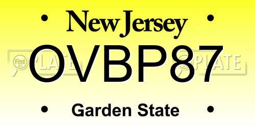 OVBP87 New Jersey License Plate