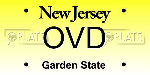OVD New Jersey License Plate