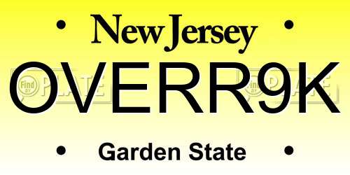 OVERR9K New Jersey License Plate
