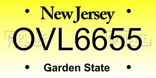 OVL6655 New Jersey License Plate