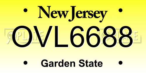 OVL6688 New Jersey License Plate