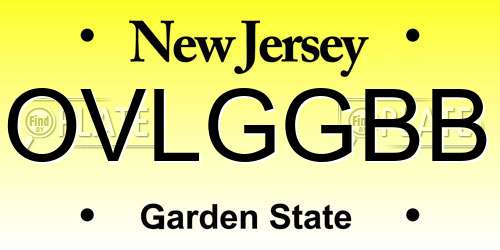 OVLGGBB New Jersey License Plate