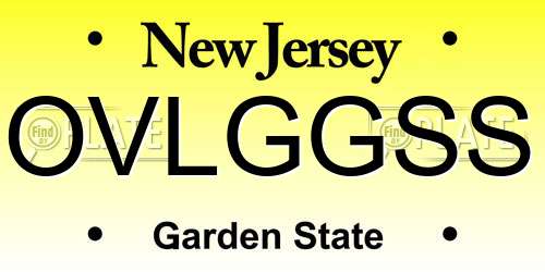 OVLGGSS New Jersey License Plate