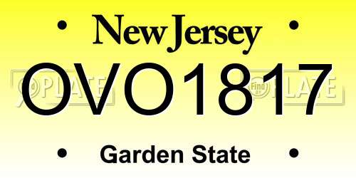 OVO1817 New Jersey License Plate