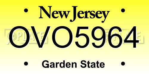 OVO5964 New Jersey License Plate