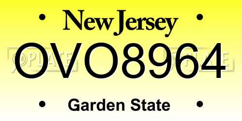 OVO8964 New Jersey License Plate
