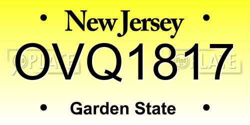 OVQ1817 New Jersey License Plate