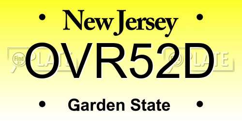 OVR52D New Jersey License Plate