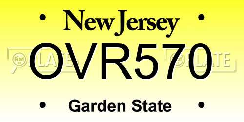OVR570 New Jersey License Plate