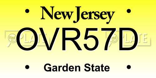 OVR57D New Jersey License Plate