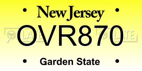 OVR870 New Jersey License Plate