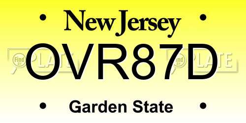 OVR87D New Jersey License Plate