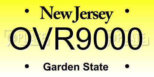 OVR9000 New Jersey License Plate
