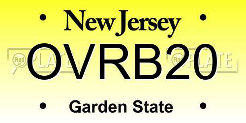 OVRB20 New Jersey License Plate