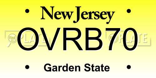 OVRB70 New Jersey License Plate