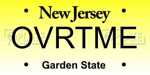 OVRTME New Jersey License Plate