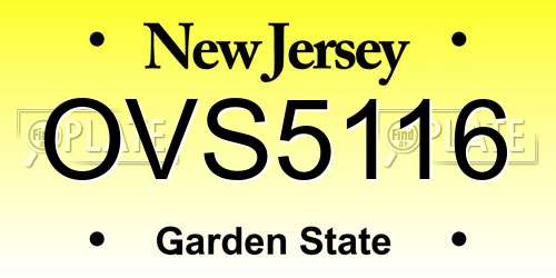 OVS5116 New Jersey License Plate