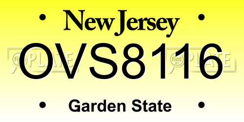 OVS8116 New Jersey License Plate