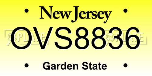 OVS8836 New Jersey License Plate