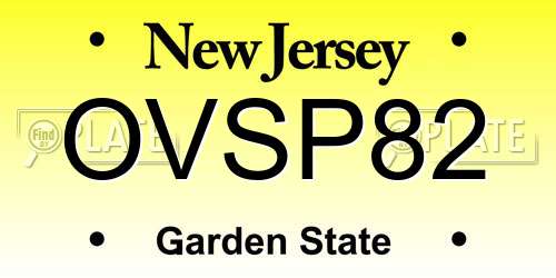 OVSP82 New Jersey License Plate