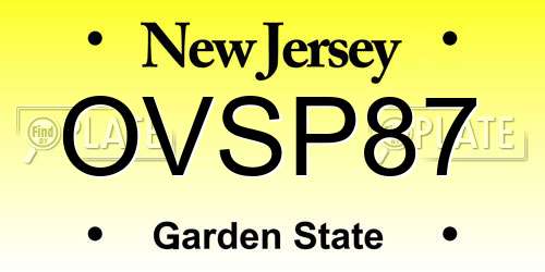 OVSP87 New Jersey License Plate