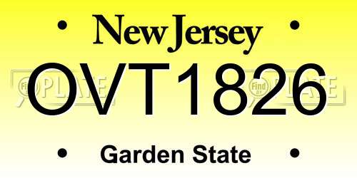 OVT1826 New Jersey License Plate