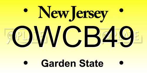 OWCB49 New Jersey License Plate