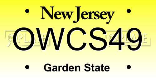 OWCS49 New Jersey License Plate