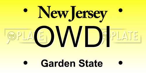 OWDI New Jersey License Plate