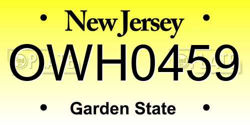 OWH0459 New Jersey License Plate