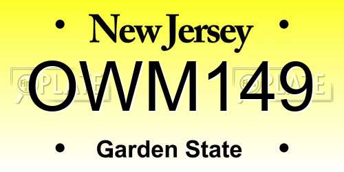 OWM149 New Jersey License Plate