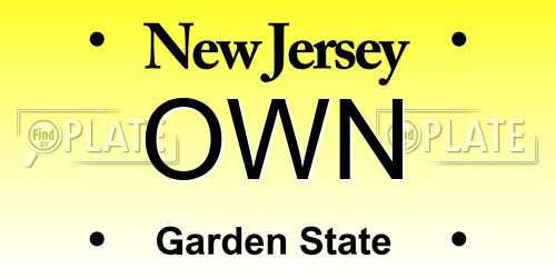 OWN New Jersey License Plate