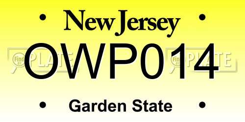 OWP014 New Jersey License Plate