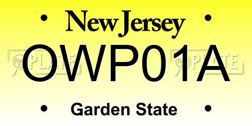 OWP01A New Jersey License Plate