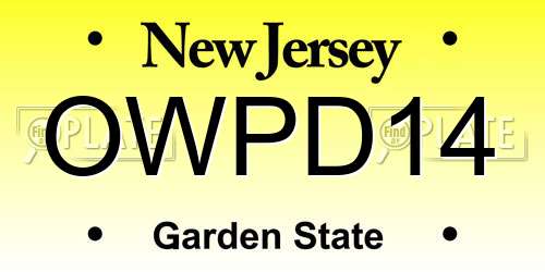 OWPD14 New Jersey License Plate