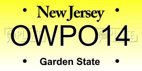 OWPO14 New Jersey License Plate