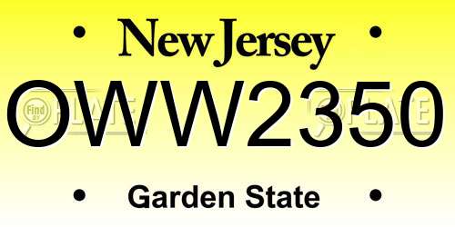 OWW2350 New Jersey License Plate