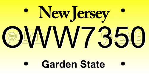 OWW7350 New Jersey License Plate