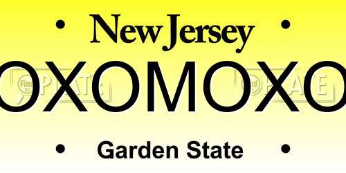 OXOMOXO New Jersey License Plate