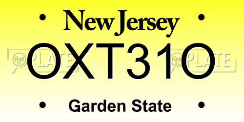 OXT31O New Jersey License Plate