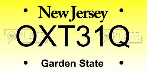 OXT31Q New Jersey License Plate
