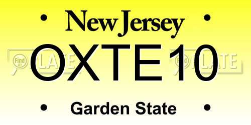 OXTE10 New Jersey License Plate