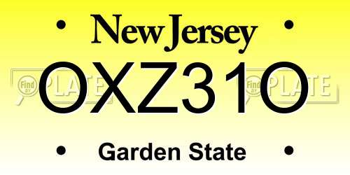 OXZ31O New Jersey License Plate