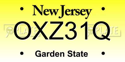 OXZ31Q New Jersey License Plate