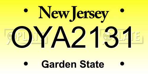 OYA2131 New Jersey License Plate