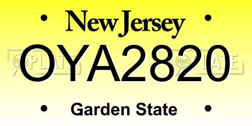 OYA2820 New Jersey License Plate